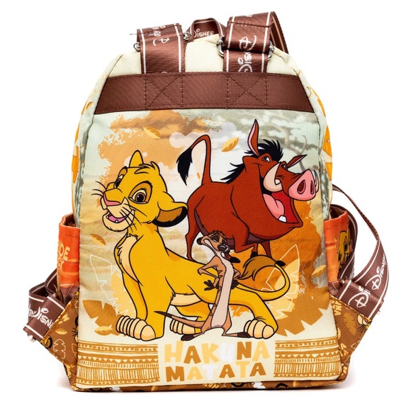 Disney The Lion King Simba Hakuna Matata Timon & Pumbaa Mini Backpack 13” Nylon - Picture 3 of 3